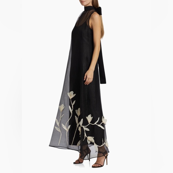 Staud Black Floral Sheer Dress - Picture 3 of 6